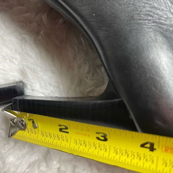 Worthington Leather Black Cinched Elastic Ankle heels Boots square toe SZ10M - Picture 7 of 8